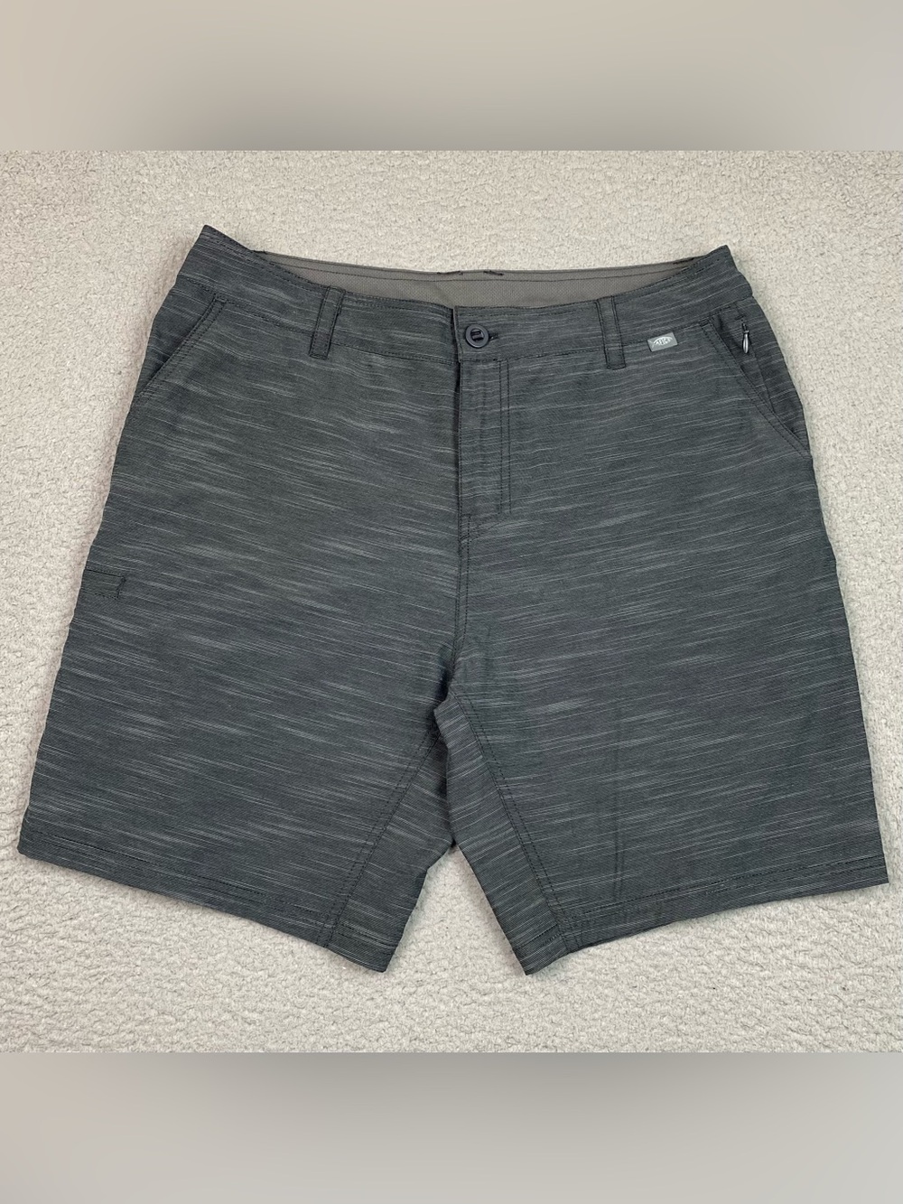 AFTCO Fishing Shorts Men's Size 34 Gray Outdoor Hiking Guide Stretch 9" Inseam